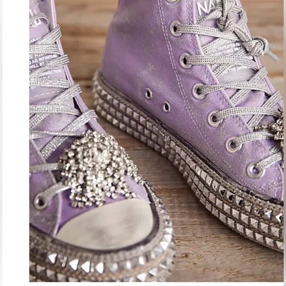 Free People x Nan-Ku Cruise Studded High Top Sneakers Size 9 NIB - Picture 4 of 16